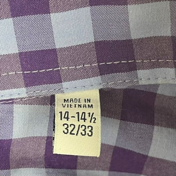 Izod Men Slim Fit Long Sleeve Plaid Button Down T-shirt Size 14-14 1/2 - Picture 5 of 7